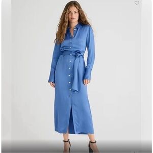 J crew Drapey shirtdress in Delphinium Blue -size 6